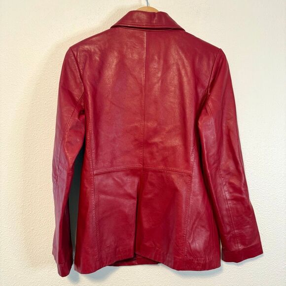Siena Red Leather Jacket Size 6 - Picture 9 of 10